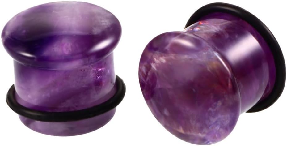 2 Pcs Stone Ear Gauges Earrings Stone Ear Gauges Plugs Jewelry 6mm(2g)