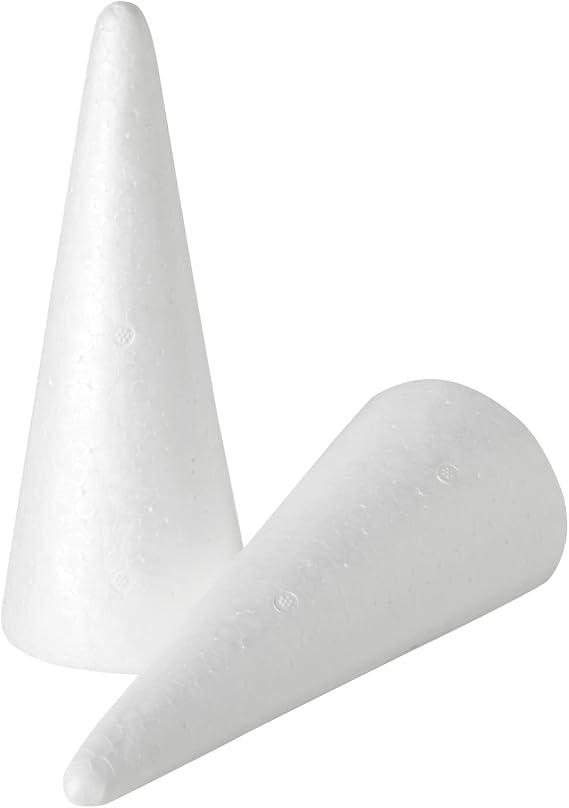 Juvale Cone Shapes Foam Cones for Crafts - 2.87 x 7.25 in White Polystyrene - 12 Pack - DIY Decor & Art Projects