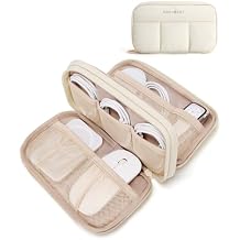 BAGSMART Electronics Organizer Travel Case, Cord Storage for Chargers Cables Phones, Compact Tech Accessories Pouch, Coffee