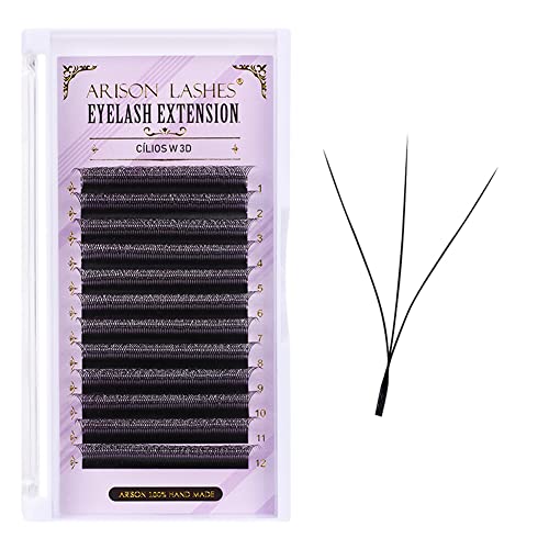 W Eyelash Extension W Shape 3D Premade Fans W Lashes 0.07 D Curl Matte Black W Shaped Volume Fans W-3D-0.07D-8-15mix