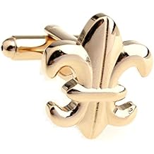 MRCUFF Fleur De Lis Pair Cufflinks in a Presentation Gift Box & Polishing Cloth ...