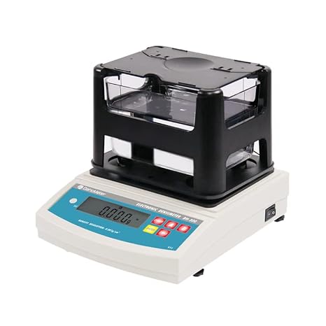 Solids Densimeter Rubber Density Meter Gravity Balance Gravimeter with Max Weighing 300g Precision 0.005g Accuracy 0.001g/cm3 for Plastic Rubber