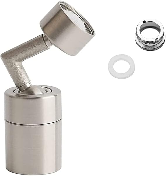 Faucet Aerator,Bathroom Kitchen Sink Faucet Extender Aerator Spray Head Replacement Part,Sink Extension Attachment for Faucet,Water Filter with 720 Rotating Sprayer Swivel Aerator,Brushed Nickel