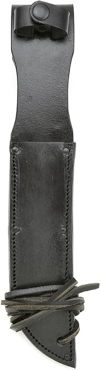 World War Two Vietnam Style Leather Sheath for US Navy Mark 2 MK 2 or KA-BAR Leather Sheath Fits 7" Blade (Black)