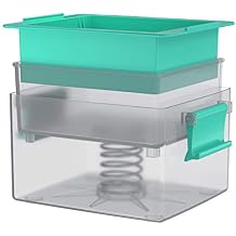 Large Tofu Press, Yarkor Tofu Presser for 12-16 oz Bricks Firm Tofu or Extra Firm Tofu, Built-in Drip Tray, Simple and Effective Design, Dishwasher Safe, Fit for 16oz Tofu, Tofu Recipe Included