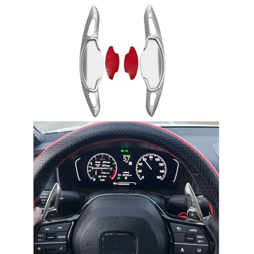 2pcs Aluminum Steering Wheel Paddle Shifter Extended Shifter for Honda Civic 2022 2023 2024,for Honda Accord 2023 2024,for CRV 2023 2024,for Pilot 2023 2024 Silver