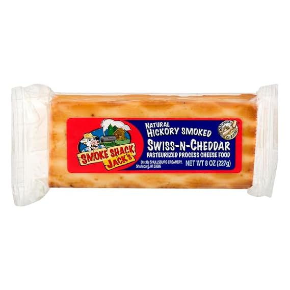 SmokeShack Jack Hickory Smoked Processed Swiss and Cheddar, 8 oz