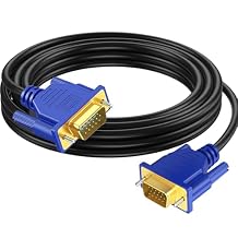 VGA Cable 15 FT, Gold-Plated Long Computer Monitor Cord, Shielded 15 Pin HD15 1080P@60Hz Full HD High Resolution for TV, Computer, Projector, Doking Station