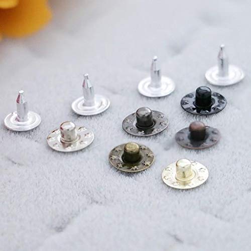 GoldStar Tool JB-NB_100 Jean Button Rivets for Garments and Crafts [Pack of 100] - 9.5 mm, Nipple Shaped Rivet Buttons Antique Brass, Set of 100