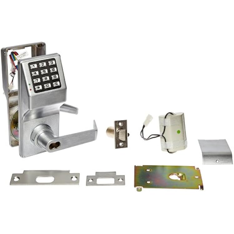 Alarm Lock T2 100-User Standalone Electronic Digital Keypad Cylindrical Lock Leverset with Interchangeable Core Best, Satin Chrome Finish