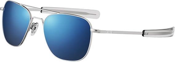 Randolph Eyewear Aviator Sunglasses for Men and Women Classic Aviator Glasses Non-Polarized and Matte Chrome Frame, UV Protection Sunglasses Made to Last a Lifetime (Atlantic Blue)