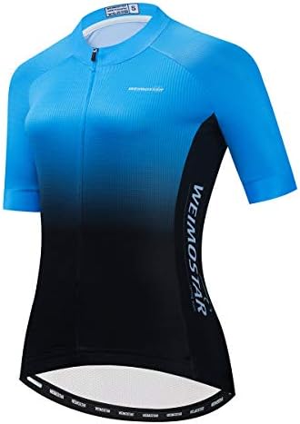 PSPORT Womens Cycling Jersey Short Sleeve Road Bike Shirts with Pockets Summer Biking Bicycle Tops for Women