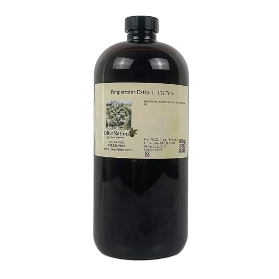OliveNation Peppermint Extract - PG Free - 32 fl oz | Sugar Free Clear Liquid Adds Bright, Bold Mint Taste & Aroma to Baked Goods, Frosting/Filling, Beverages, Holiday Recipes