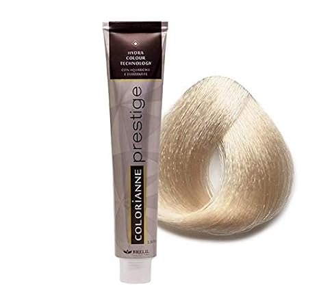 Brelil Colorianne Prestige Technologically Advanced Cream Dyeing Treatment Hydra Color Technology, Ash Platinum Superlightener, 100 ml./3.38 fl.oz. (100/1)
