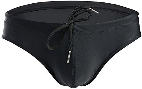 Summer Code Mens Solid Swim Briefs Drawstring Bikini Sport Swimsuit