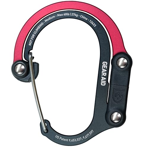 GEAR AID HEROCLIP 360 Swivel Carabiner Gear Clip and Hook Medium for Camping, Backpack, Suitcases and Garage Organization
