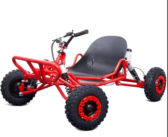 Off-Road Go Kart with 2.2HP Two-Stroke Gasoline Engine, Adventure-Ready for Thrilling Outdoor & All-Terrain Driving, Red
