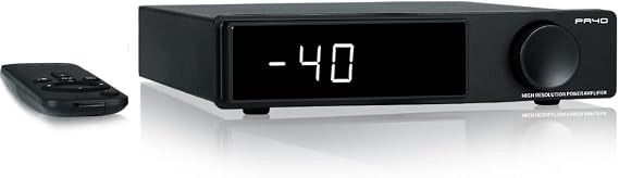 SMSL PA40 Class D Power Amplifier, 165Wx2 Stereo Amplifier for Passive Speakers, with MA5332 Chip/EQ/Bass Treble Control/Built-in Power Supply