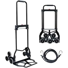 Stair Climbing Dolly,200 LB Capacity Stair Dolly Climber Heavy Duty with Telescoping Handle and 6 Wheels,Stair Climbing Hand Truck for Stairs,Moving (Black)