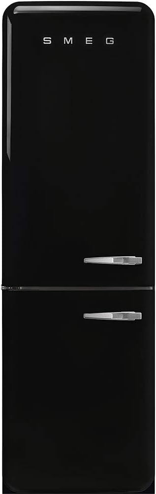 Smeg FAB32 Retro Refrigerator 50s Style Fridge with Bottom Freezer, No-Frost, LED Display & Lighting, LifePlus Zone, Multi-Airflow 12.2 cu ft Black - Made in Italy