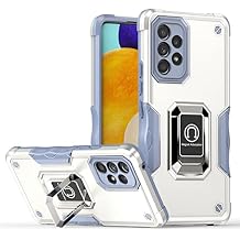Heavy Duty Case Compatible with Samsung Galaxy A53 5G Cover Silicone with Kickstand Dual-Layer Dropproof Shockproof Samsung Galaxy A53 5G Case (White)