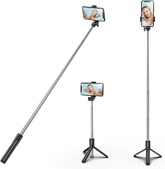 Selfie Stick,40 inch Extendable and Portable Stable Stick Tripod with Wireless Remote Shutter Compatible All Cellphones for Selfies,Live Streaming,Video Recording,Black,(Selfie-StickH1Black)