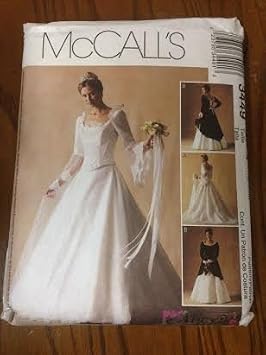 McCall's 3449 Sewing Pattern, Misses' Bridal Gown and Bridesmaid Dress, Size A (6-8-10)
