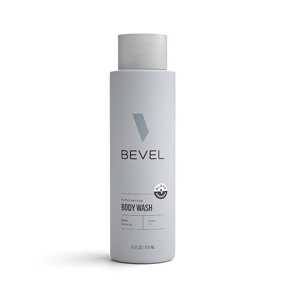 Bevel Exfoliating Body Wash for Men, Dark Cassis Scent with Charcoal