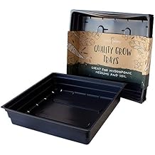10" x 10" Garden Growing Trays with Drain Holes - 10-pack Recyclable Plastic Plant Trays for Wheatgrass Sprouting Tray, Microgreens Growing Trays, Hydroponic Trays, Nursery Flats, Greenhouse Supplies