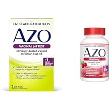 AZO Vaginal pH Test Kit & Cranberry Urinary Tract Health Supplement Bundle, 2 Self-Tests & 100 Sugar Free Softgels