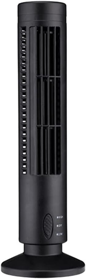 New USB Tower Fan Bladeless Fan Tower Electric Fan Mini Vertical Air Conditioner, Bladeless Standing Fan Black