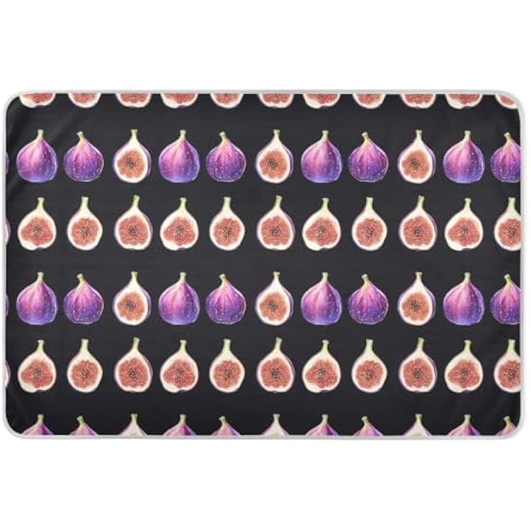 Fig Fruit Black Extra Large Resuable Toddler Mattress Pads Waterproof Washable Potty Training Sheets Cover Portable Incontinence Pads for Infant Toddler, 52 L x 34 W