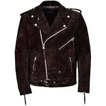 New Men's Brando Brown Suede Men's Classic Motorcycle Biker Real Leather Jacket