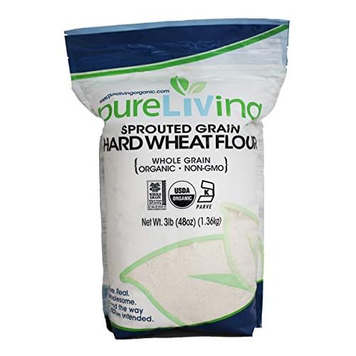 Pure Living Organic Sprouted Hard Wheat Flour - 3 Pound Bag - Bring a nutty flavor, hearty texture, and added nutrition to your favorite baked goods!