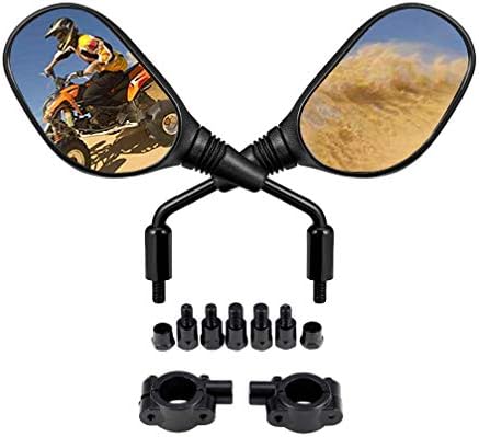 Motobiker ATV Mirrors Motorcycle Mirrors,360 Degrees Ball-Type Adjustment,7/8" Handlebar Mount,8MM 10MM Threaded Bolt Compatible with Motorcycle Scooter Moped Polaris Sportsman Dirt Bike