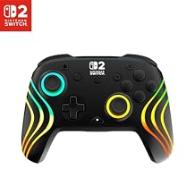 Turtle Beach Afterglow Wave Wired RGB Gaming Controller Officially Licensed for Nintendo Switch 2, Nintendo Switch, Customizable Lighting, Hall-Effect, RBG Lighting Black