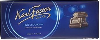 Karl Fazer Blue Original Finnish Milk Chocolate Bar, 200g, Made in Finland
