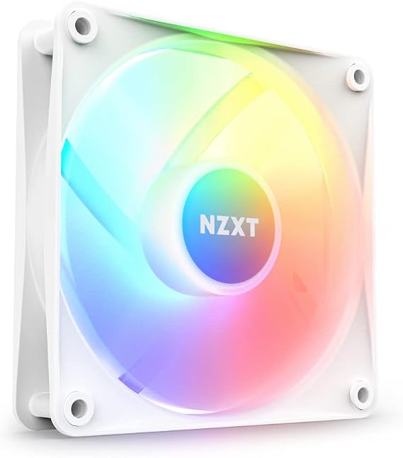 NZXT F120 RGB Core - 120mm Hub-Mounted RGB PC Case Fan - White