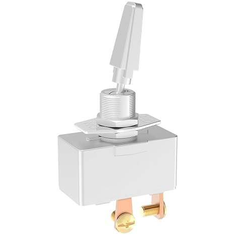 Toggle Switch, Malictele 50A 12VDC Heavy Duty ON/Off 2Pin SPST Toggle Switch Premium Chrome-Plated Automotive Switch with Metal Screw Terminals for Cars Trucks Boats-1PCS
