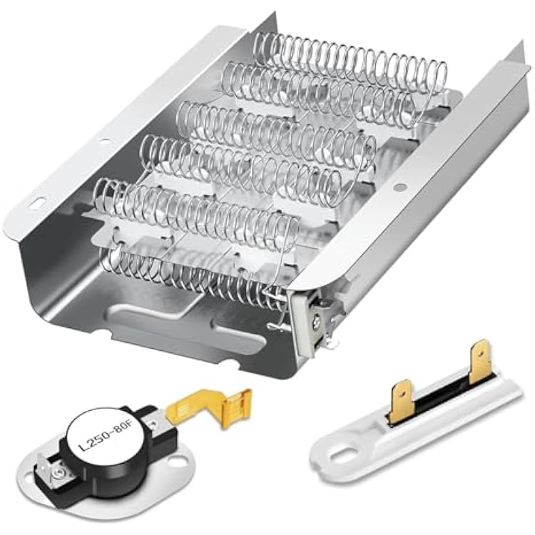 Z 279838 Dryer Heating Element Kit with 3977767 Thermostat and 3392519 Thermal Fuse - Complete Repair Kit for Whirlpool Kenmore Maytag Amana Roper Dryers - Replaces 3403585 8565582 3398064