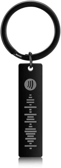 Fortheday Custom Spotify Keychain for Men Cute Song Music Code Key Ring Sentimental Gifts for Boyfriend Girlfriend