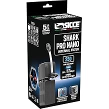 Sicce Shark Pro Nano 250 Internal 65 GPH Aquarium Power Filter up to 13 Gallon Aquariums | Quiet Spray Bar Mini Fish Turtle Pond Tank