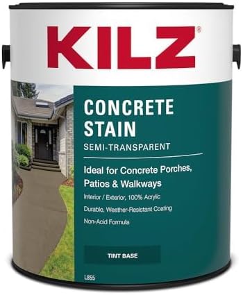 KILZ Semi-Transparent Concrete Stain, Dusty Granite, 1 Gallon