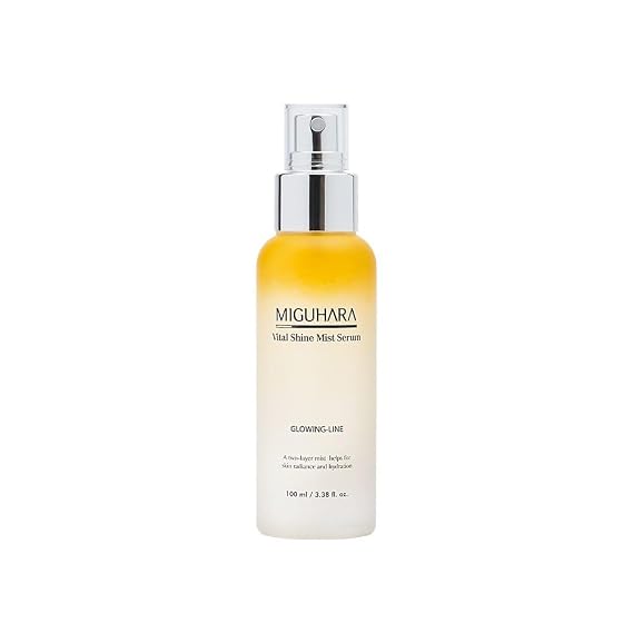 MIGUHARA Vital Shine Mist Serum, Dual-Layer Hydrating Mist Technology, Korean Glass Skin Essential, Facial Spray for Glowing Skin, Hydrating K-Beauty Face (100ml/3.38 fl. oz.)