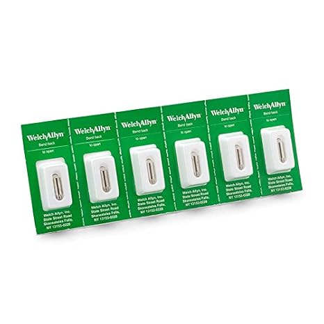 Welch Allyn 2.5V Halogen HPX Lamp for Otoscopes, Illuminators and Transill Uminators, Tongue Blade Holders, and 3.5V Handle Adapters, 03100-U6 (Box of 6)