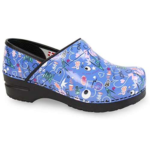 Sanita Swanzey Professional Clogs for Women - Patent Leather, Arch Support, Closed-Back, APMA-Approved Slip-On Shoes