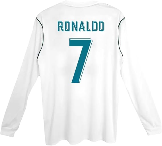 Ronaldo #7 Retro 17/18 Home Long Sleeve Soccer Jersey for Men Fan Version