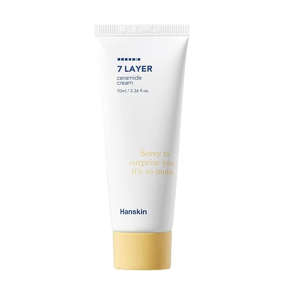 Hanskin 7 Layer Ceramide Cream, Lasts for 48 Hours, 2.4 fl. oz, 70ml, Moisturizes Dry Skin, Moisturizer, For All Type, Sensitive Skin, Redness, Boosting Calming Cream