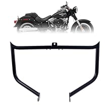 Kinglemc Crash Bar Engine Guard Highway Freeway Bar for Harley Softail Fat boy Fat Bob Heritage Low Rider Breakout Street Bob Deluxe Models (Softail 2000-2017, Black-Updated Style)