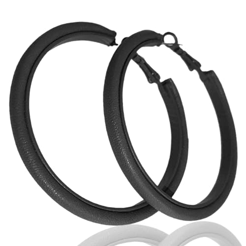 Hoop Earrings for Women Leather Hoop Earrings-MediumLarge Hoops-Lightweight hoop